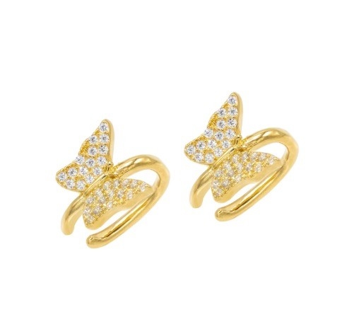 18K Prateado de Ouro Borboleta pulseira com Micron Pave Branco CZ Moda Mulheres Joias