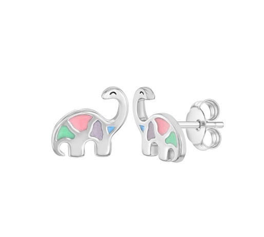 Brinquedos de Dinossauro Multicolorados de Esmalte 925 Sterling Silver para Meninas
