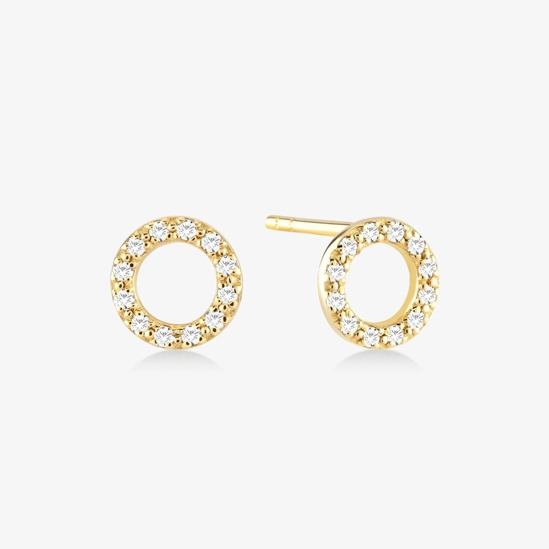 18K ouro revestido 925 Sterling Silver Classic Stud brincos para meninas acessório de moda