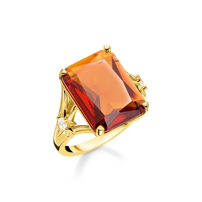 Anel de noivado feminino de prata 925 com design de ponta