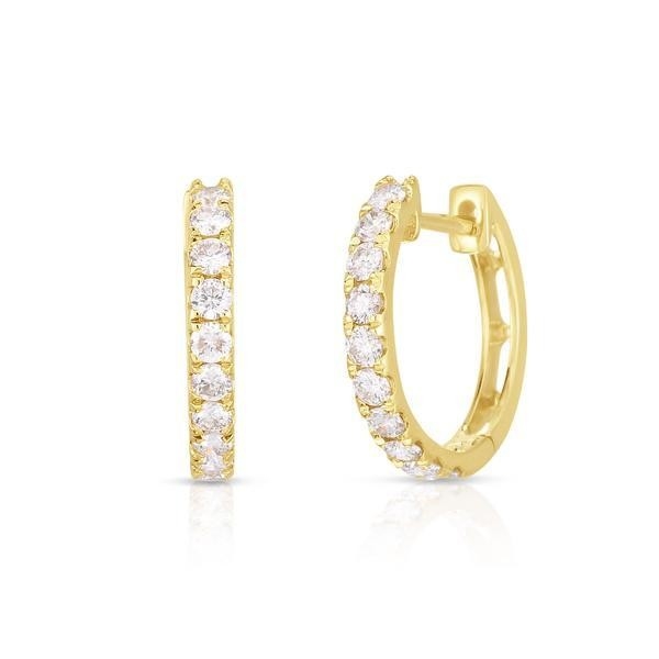 Tipo de jóias Brincos 18K Revestidos de Ouro CZ Sleeper Hoop para Mulheres 925 Sterling Silver