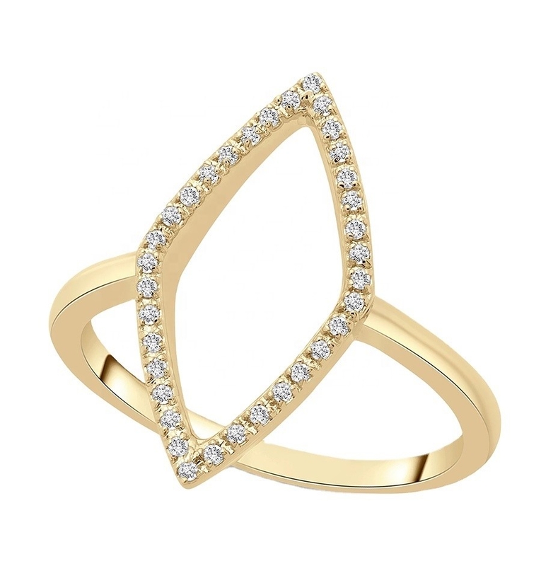 Anúncio de noivado Branco CZ Rombo Anel Ouro 925 Esterlina Prata Joias para Mulheres