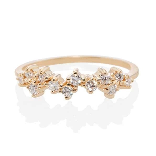 925 Sterling Silver Jewelry Prong Setting Mini Clear CZ Band Rings para Mulheres Sterling