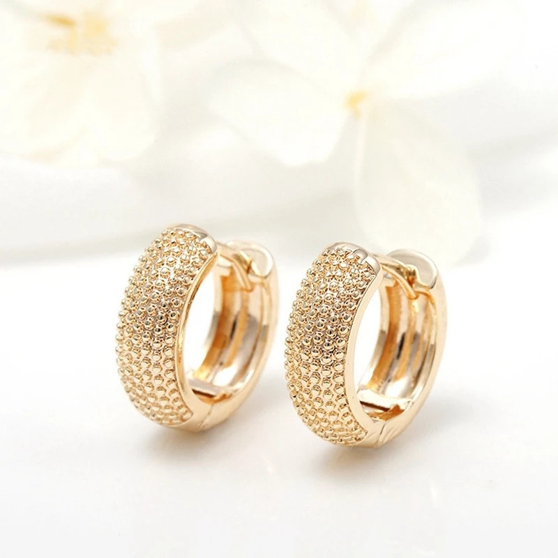 Eco Friendly 18K Gold Plated Multi Small Dot Beads Hoop Earrings For Women Meninas 2021