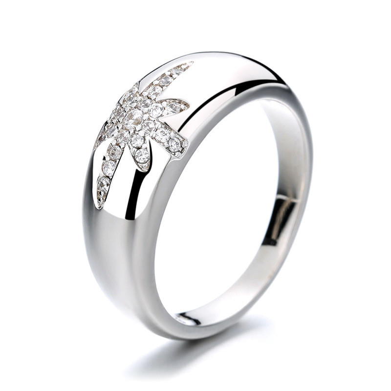 Unisex Alibaba-Online-Shopping Anéis de Banda Starburst Revestidos de Ouro em Prata Esterlina 925