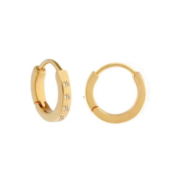 Brinquedos Estilosos 14K Ouro Vermelho Estrela Conjunto de Diamantes Abraços para Estilo Sem Esforço
