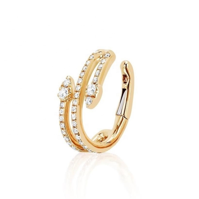 Manço de orelha de torção de lágrima de diamante em prata esterlina 925 para opções de revestimento de casamento