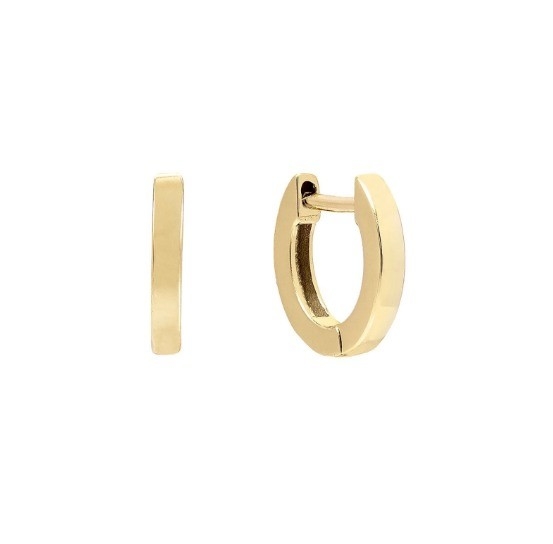 Minimalista Huggies 925 prata esterlina brincos unisex com 18K ouro