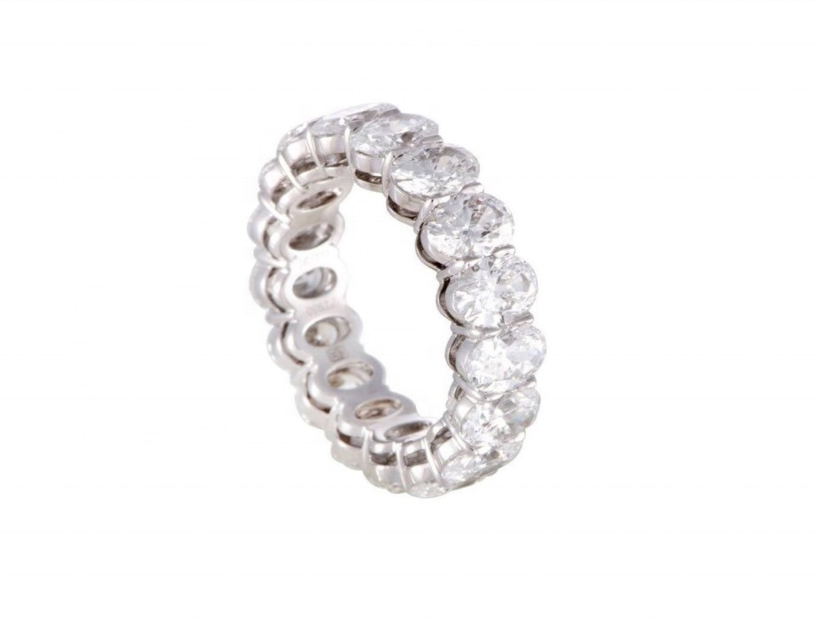 Anel CZ Oval da Eternidade Anel de jóias Tipo de Anel da Eternidade de Prata Feminino