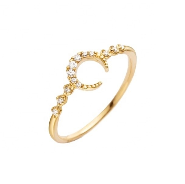 Anel de lua de prata fina 925 personalizado para homens com ouro de 14k 18k 24k do Brasil 2022