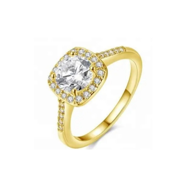 Anel de noivado de diamantes 18K ouro, tamanho 5 - tamanho 10