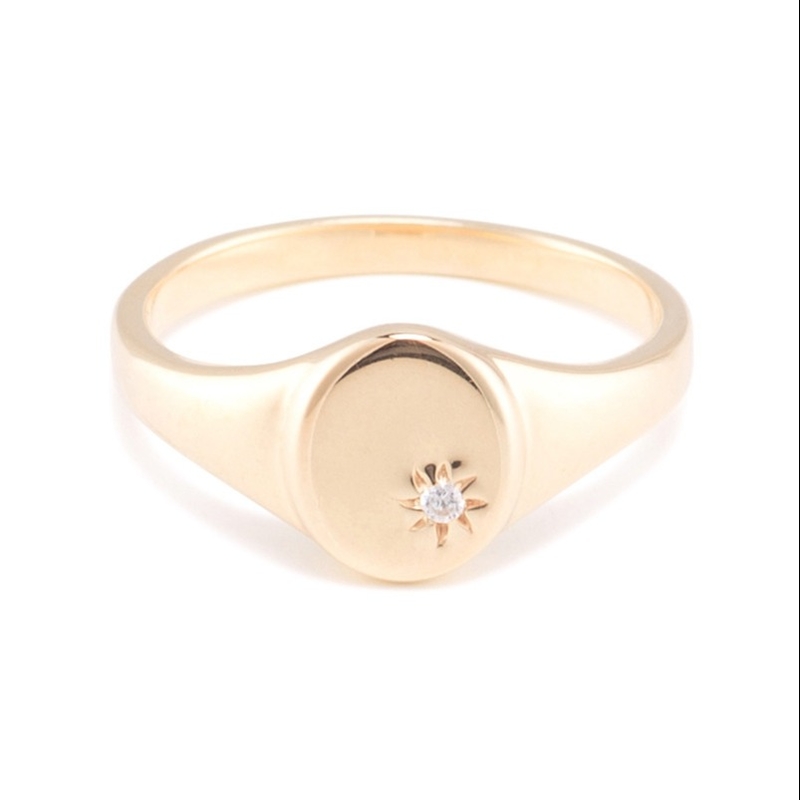 Anel de sigilo de girassol de ouro Vermelho 18K com design minoritário em prata esterlina 925
