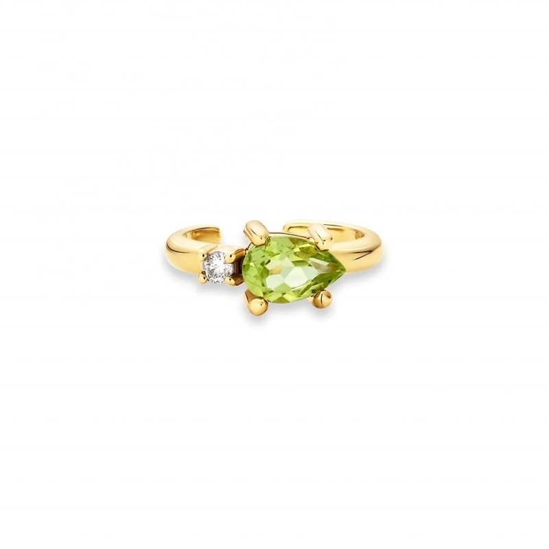 18K de ouro revestido 925 de prata esterlina Design de moda de pérola corte Peridot CZ brincos