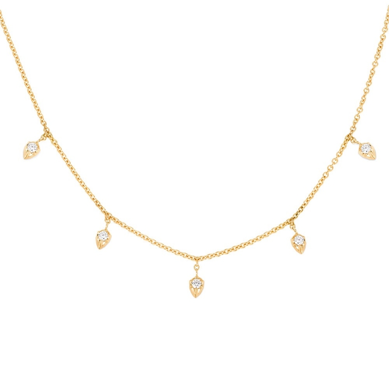 Cadeia de ouro revestida de 18K 925 Sterling Silver Fine Necklace para Mulheres Princesa Cut Design