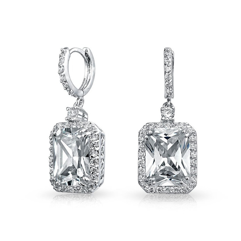 925 Materiais de prata esterlina Tipo Top Vendas Brancos Dourados Dangle Bridal Earrings