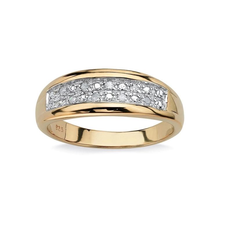 Anel de casamento de diamantes em prata / latão com diamantes de pedra