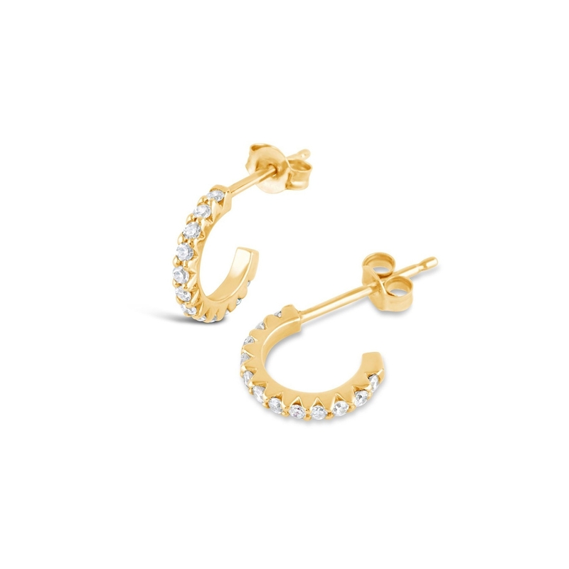 Mini Zircon cúbico de ouro 18K feito à mão