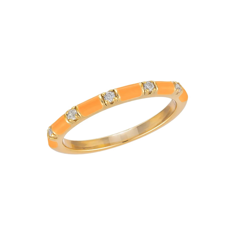 Anéis de cubos empilháveis artesanais 18K ouro revestido 925 prata esterlina com esmalte branco zircônio cúbico joias minimalistas presente para mulheres