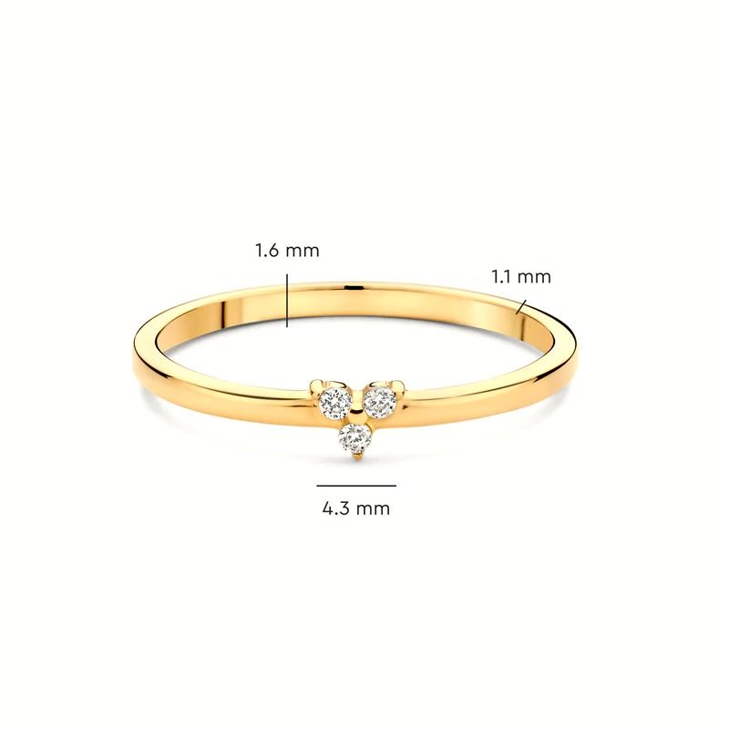 925 Sterling Silver Gold Plated CZ Anel de lótus para mulheres