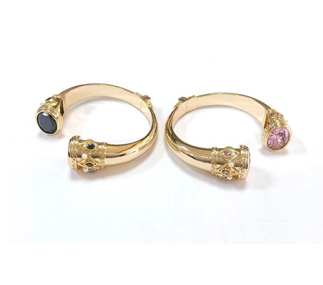 Revestimento de Brass Bracelet Bracelets Cuff Jewelry Garnet Stones Silver Jewelry Glitter CZ