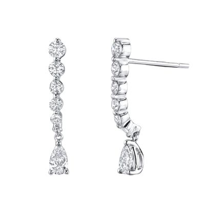 925 Sterling Silver White Pear Drop Cubic Zircon Earrings para as necessidades do cliente