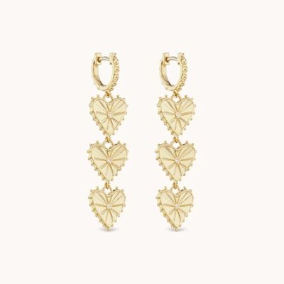14K de ouro Revestido Dangle Multi Huggies Carinho Charm Brincos Perfeito Presente