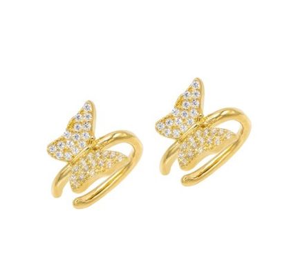 18K Prateado de Ouro Borboleta pulseira com Micron Pave Branco CZ Moda Mulheres Joias