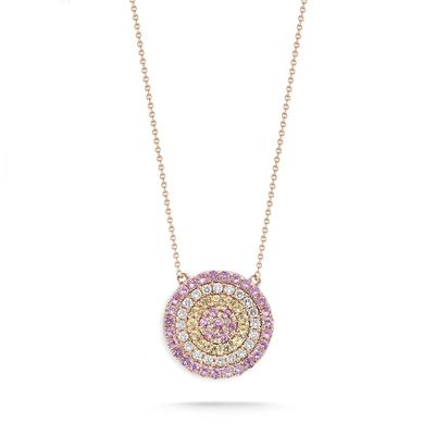 Colar azul e branco CZ Círculo em forma de prata esterlina 925 para olhar impressionante meninas