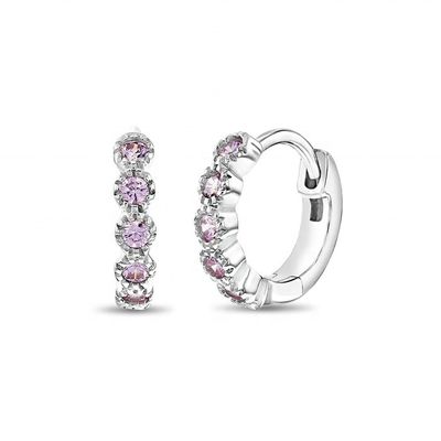 Belas jóias 925 prata rosa flor pedra preciosa meninas brincos