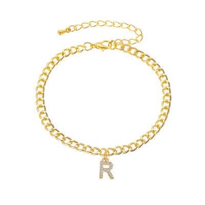 Personalizado 18K ouro revestido moda latão cubano Link Chain pulseira de tênis para mulheres