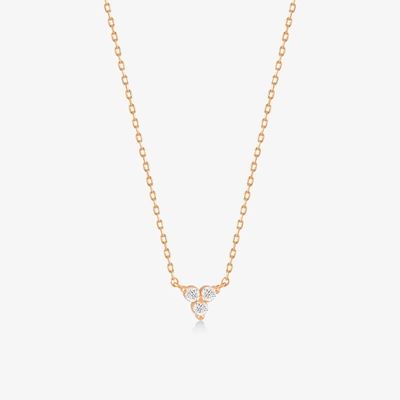 Pendente de Zircon de Ouro 18K Cadeia de Prata Trio Diamante Cubico Colar de Zircon