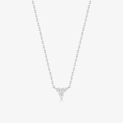 Pendente de Zircon de Ouro 18K Cadeia de Prata Trio Diamante Cubico Colar de Zircon