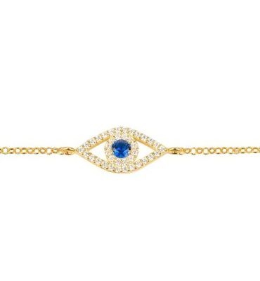 Rosa Ouro Prateado Branco Azul CZ Olho 925 Prata Esterlina