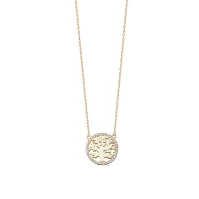 Festa Ocasião 18K ouro Revestido Sterling prata Árvore da Vida Pendente Colar para Mulheres
