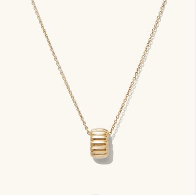 Ouro Revestido 925 Sterling Prata Simples Círculo de Perlas Simples Charm Pendant Necklace OEM