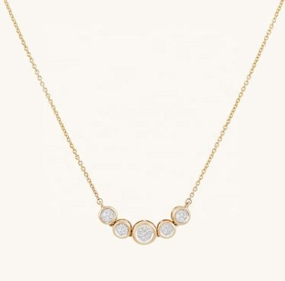 Collar de ouro de 18 quilates de Ródio Mulheres 1,2 mm Pendiente de ouro branco Cz
