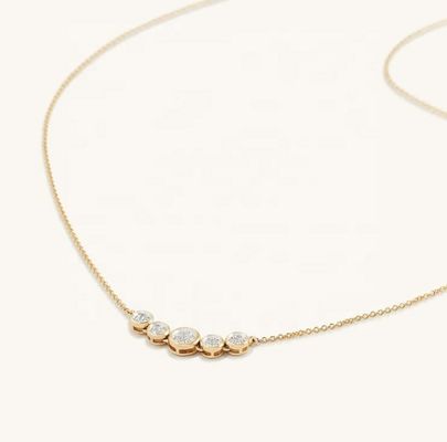 Collar de ouro de 18 quilates de Ródio Mulheres 1,2 mm Pendiente de ouro branco Cz