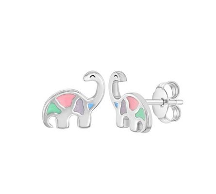 Brinquedos de Dinossauro Multicolorados de Esmalte 925 Sterling Silver para Meninas