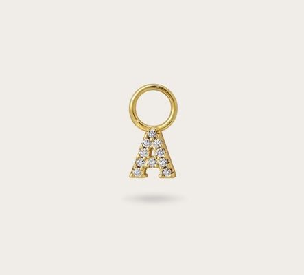 Logotipo 925 e Mini personalizado 18K Ouro Charm Inicial 925 Sterling Silver Pendente Pessoal