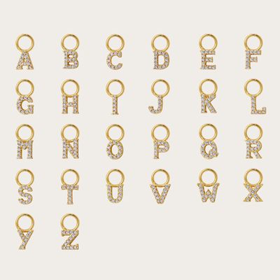 Logotipo 925 e Mini personalizado 18K Ouro Charm Inicial 925 Sterling Silver Pendente Pessoal
