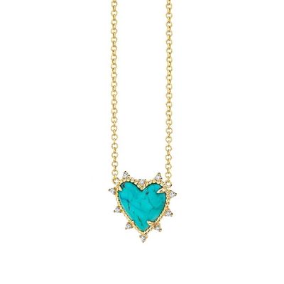 925 Sterling Silver Chain Jewelry Diamond And Turquoise Heart Twist Necklace Não tem cadeia de pérolas