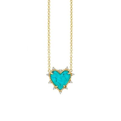 925 Sterling Silver Chain Jewelry Diamond And Turquoise Heart Twist Necklace Não tem cadeia de pérolas