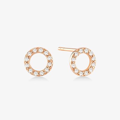 18K ouro revestido 925 Sterling Silver Classic Stud brincos para meninas acessório de moda