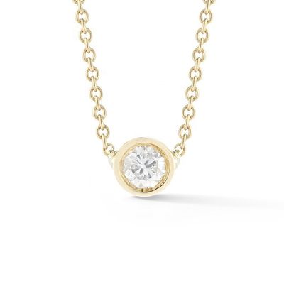 Simple 925 Sterling Silver Solitaire Diamond CZ Necklace em 7mm/10mm/15mm Tamanhos de pedra
