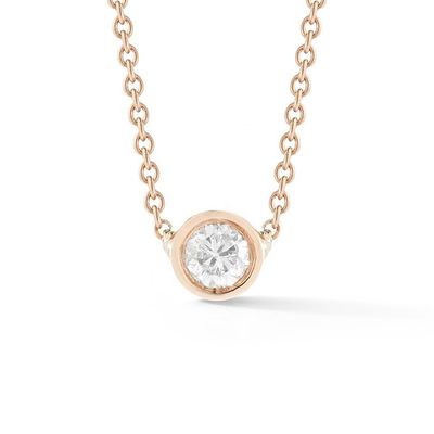 Simple 925 Sterling Silver Solitaire Diamond CZ Necklace em 7mm/10mm/15mm Tamanhos de pedra