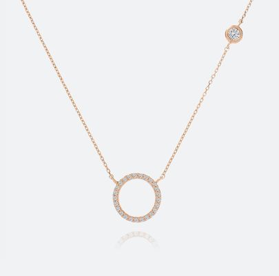 S925 Prata Revestida de Ouro Pendente CZ Colar para Mulheres 925 Prata Sterling