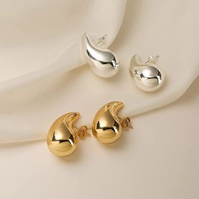Logotipo personalizado 18K ouro Revestido Teardrop Hollow Stud brincos para meninas festa de jóias