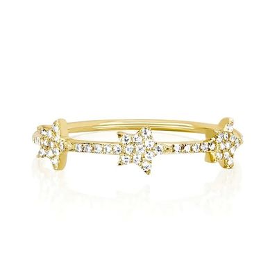 18K ouro revestido de prata CZ Star declaração anéis para mulheres Micro Pave Setting certificado
