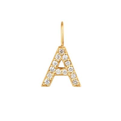 Nickel Free 925 Sterling Silver Letter Um Colar De Encanto De Diamante Encanto Inicial Popular