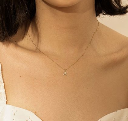Nickel Free 925 Sterling Silver Letter Um Colar De Encanto De Diamante Encanto Inicial Popular
